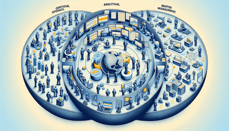 Illustration of operational, analytical, and master data management